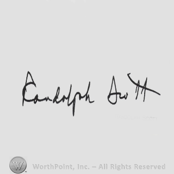 Signature: Randolph Scott.