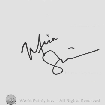 Signature: Mira Sorvino.