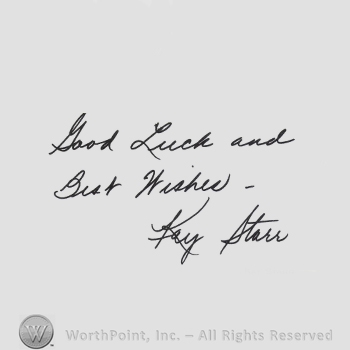 Signature: Kay Starr.