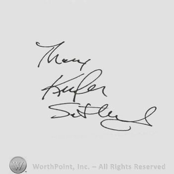Signature: Keifer Sutherland.