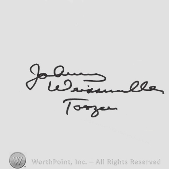 Signature: Johnny Weissmuller.
