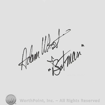 Signature: Adam West.
