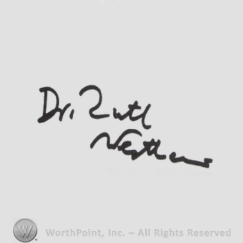 Signature: Ruth Westheimer.