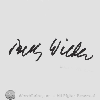 Signature: Billy Wilder.
