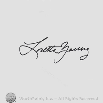 Signature: Loretta Young.