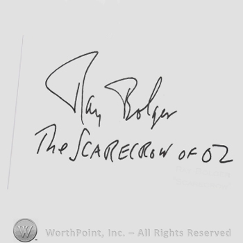 Signature: Ray Bolger.