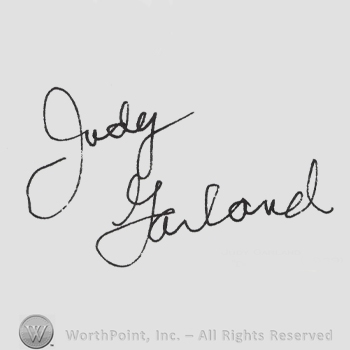 Signature: Judy Garland.