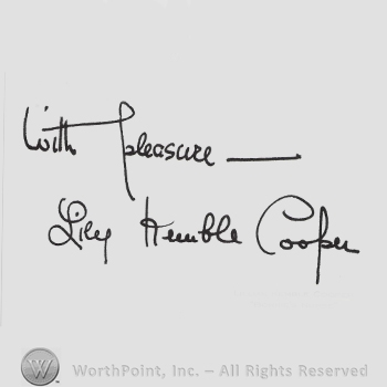 Signature: Lillian Kemble Cooper.