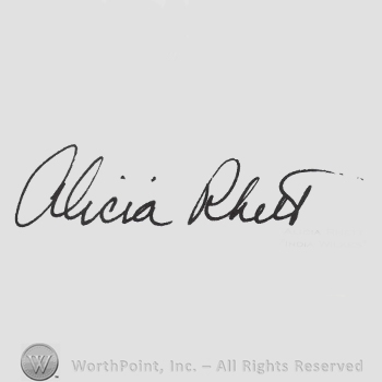Signature: Alicia Rhett.