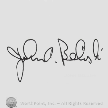 Signature: John Belushi.