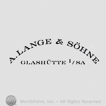The text ''A. Lange & Sohne'' and ''Glashutte/SA''.