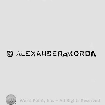 The letter ''C'' in a circle and the text ''Alexander Korda''.