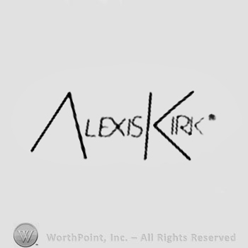 The text ''Alexis Kirk'' and a point.