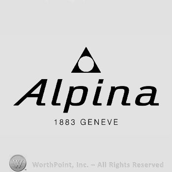 The text ''Alpina 1883 Geneve'' and a circle in a triangle.
