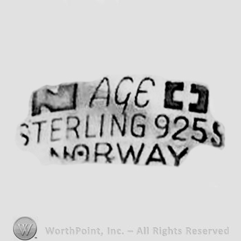 The text ''AGE Sterling 925S Norway'', the letter ''N'' and ''C''.