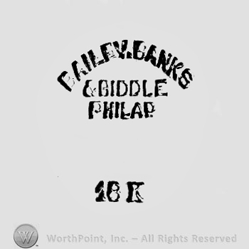 The text ''Bailey.Banks & Biddle Philad. 18K''.
