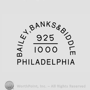 The text ''Bailey , Banks & Biddle Philadelphia 925/1000''.