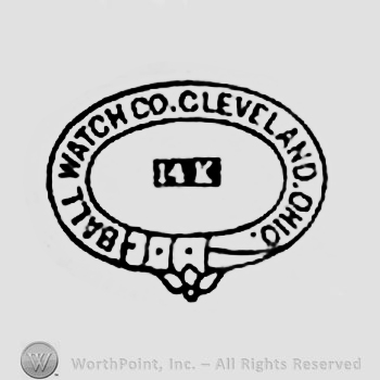 The text ''Ball Watch Co. Cleveland.Ohio'' in a circle.
