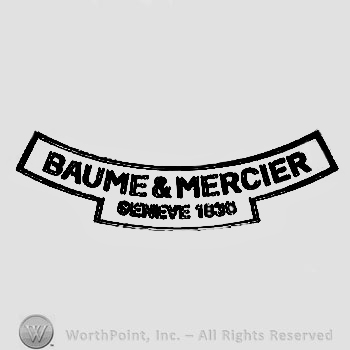 The text ''Baume & Mercier Geneve 1830'' in a border.