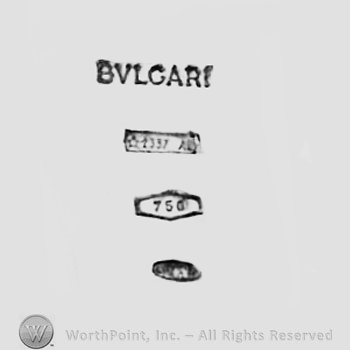 The text ''Bvlgari'' and three borders.