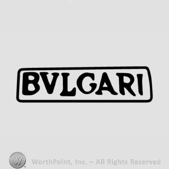 The text ''Bvlgari'' in a border.