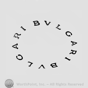 A circle formed by the text ''Bvlgari Bvlgari''.