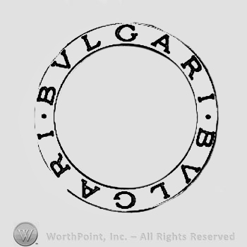The text ''Bvlgari Bvlgari'' in a circle and two points.