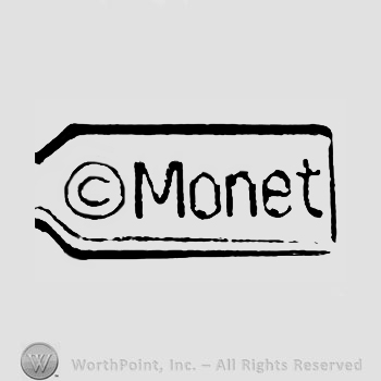 A border with the text ''Monet'' and the letter ''c'' in a circle.