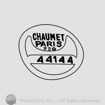 The text ''Chaumet Paris 750'' and the numbers ''44144''.
