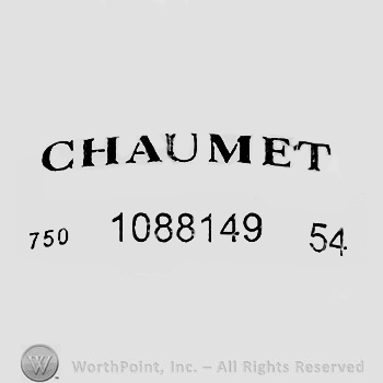 The text Chaumet'' and the numbers ''750'', ''1088149'' and ''54''.