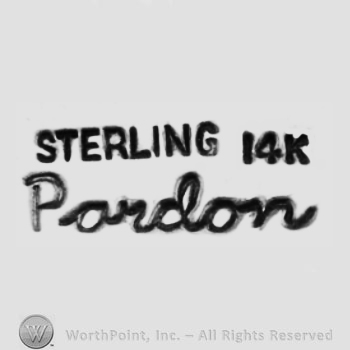 The text ''Sterling 14K Pardon''.