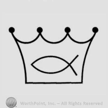 A fish in a crown.