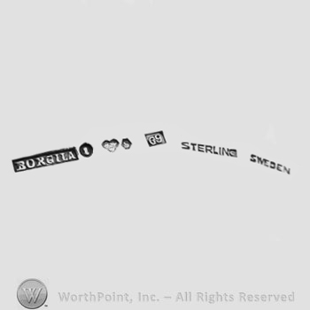 The text ''Borgila'' and ''Sterling Sweden'' and a heart.