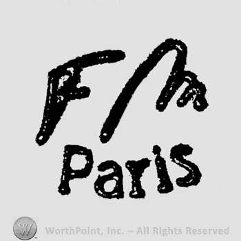 The monogram of letters ''F'' and ''M'' and the text ''Paris''.