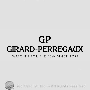 The monogram of letters ''G'' and ''P'' and the text ''Girard-Perregaux Watches For The Few Since 1791''.