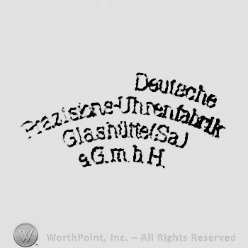 The text '' Deutsche'' and ''Glashutte (Sa) s.G.m.b.H''.
