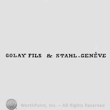 The text ''Golay Fils & Stahl Geneve''.