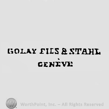 The text ''Golay Fils & Stahl Geneve''.