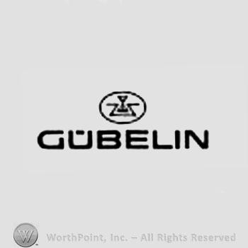 The text ''Gubelin'' and a hourglass in a border.