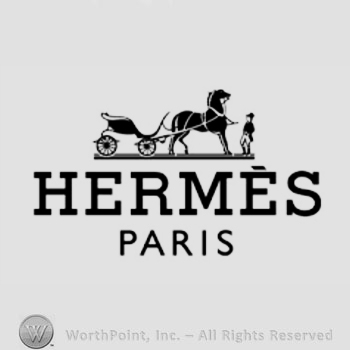 The text ''Hermes'',a horse, a cart and a man.