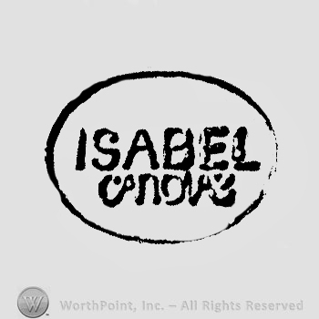 The text ''Isabel Canovas'' in a circle.