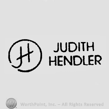 The letter ''H'' in a circle and the text ''Judith Hrendler''.
