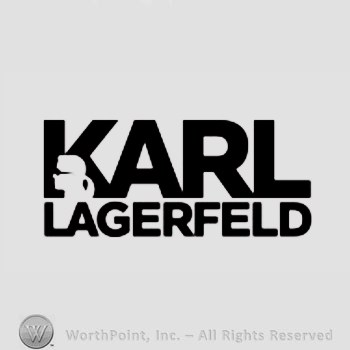 The text ''Karl Lagerfeld'' and a man's head with glasses.