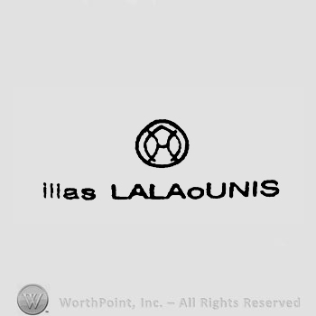 The text ''Ilias Lalaounis'' and a stylized letter ''H'' in a circle.