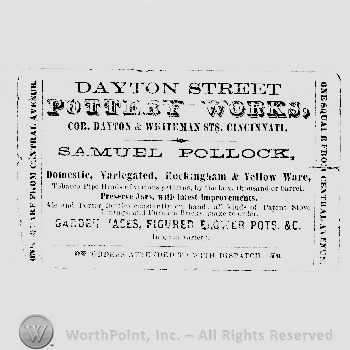 Dayton Street written above Pottery Works written above Cor. Dayton & Whiteman STS. Cincinnati written above Samuel Pollock written above [&hellip;]