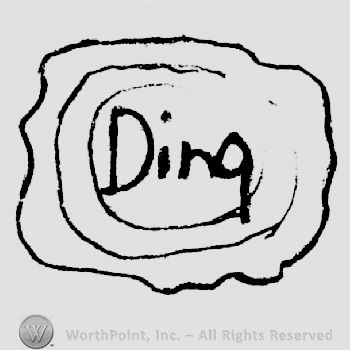 Ding written in a oval shape frame