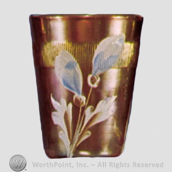 Glass pattern: Banded Drap; Enameled Prism Band - Crocus, Varient.