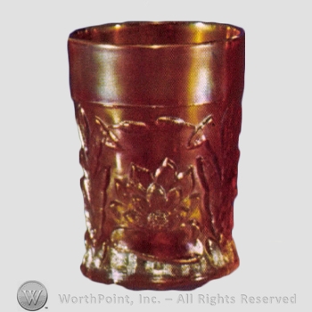 Glass pattern: Waterlily and Cattails, Variant #1; Cattails and Waterlily.