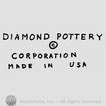 Diamond Pottery written above Corporation written above Made in USA
