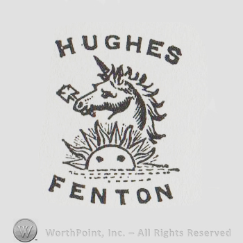 Unicorn holding a cross in mouth above a half part of a sun